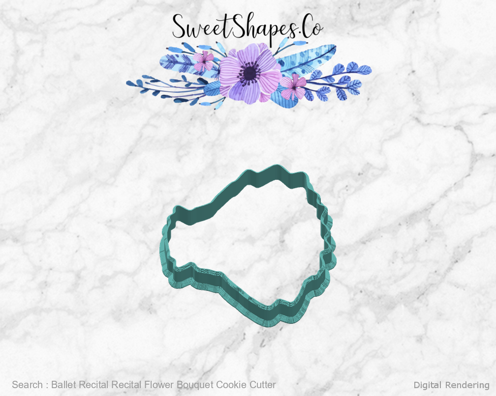 Ballet Recital Recital Flower Bouquet Cookie Cutter — right view