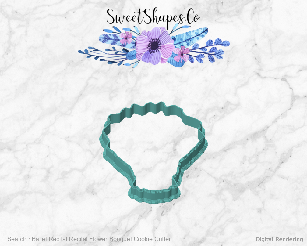 Ballet Recital Recital Flower Bouquet Cookie Cutter — front view