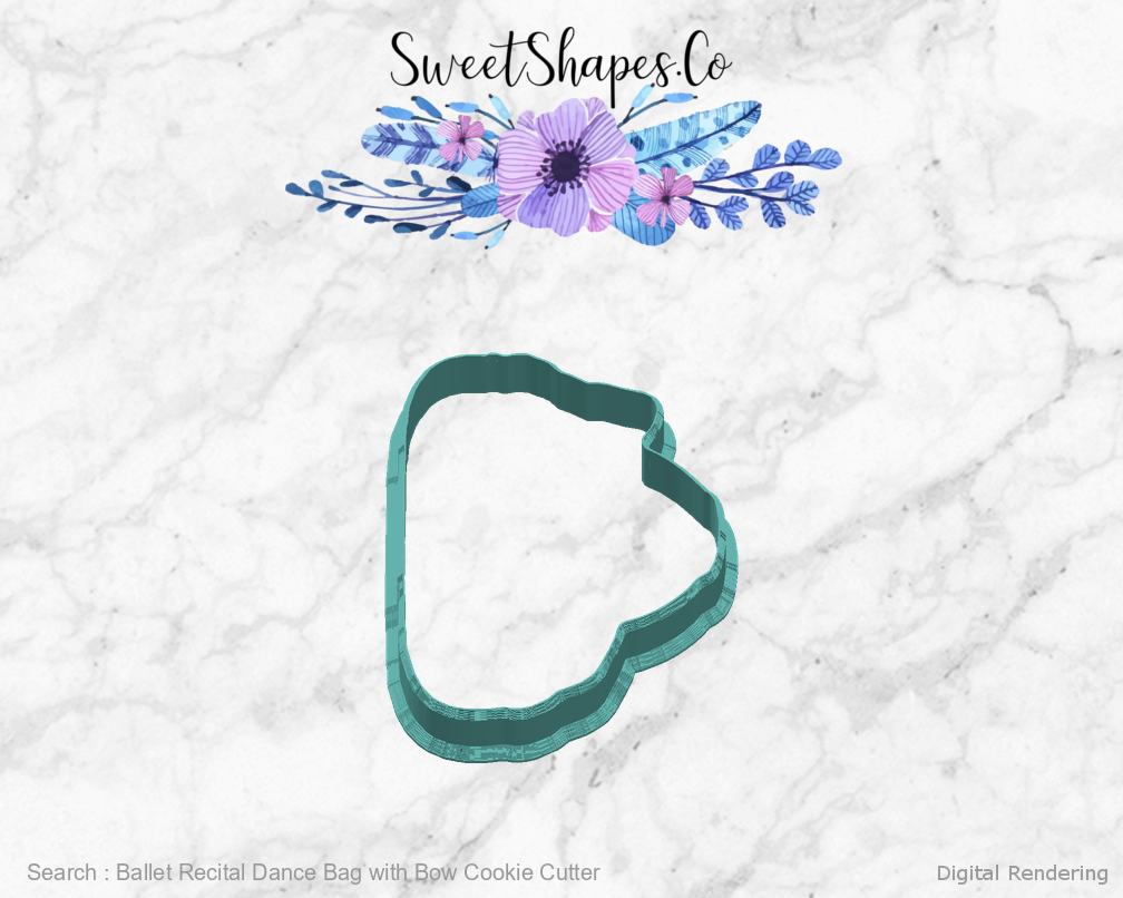 Ballet Recital Dance Bag with Bow Cookie Cutter — right view