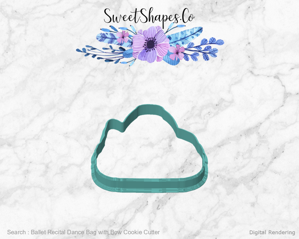 Ballet Recital Dance Bag with Bow Cookie Cutter — front view