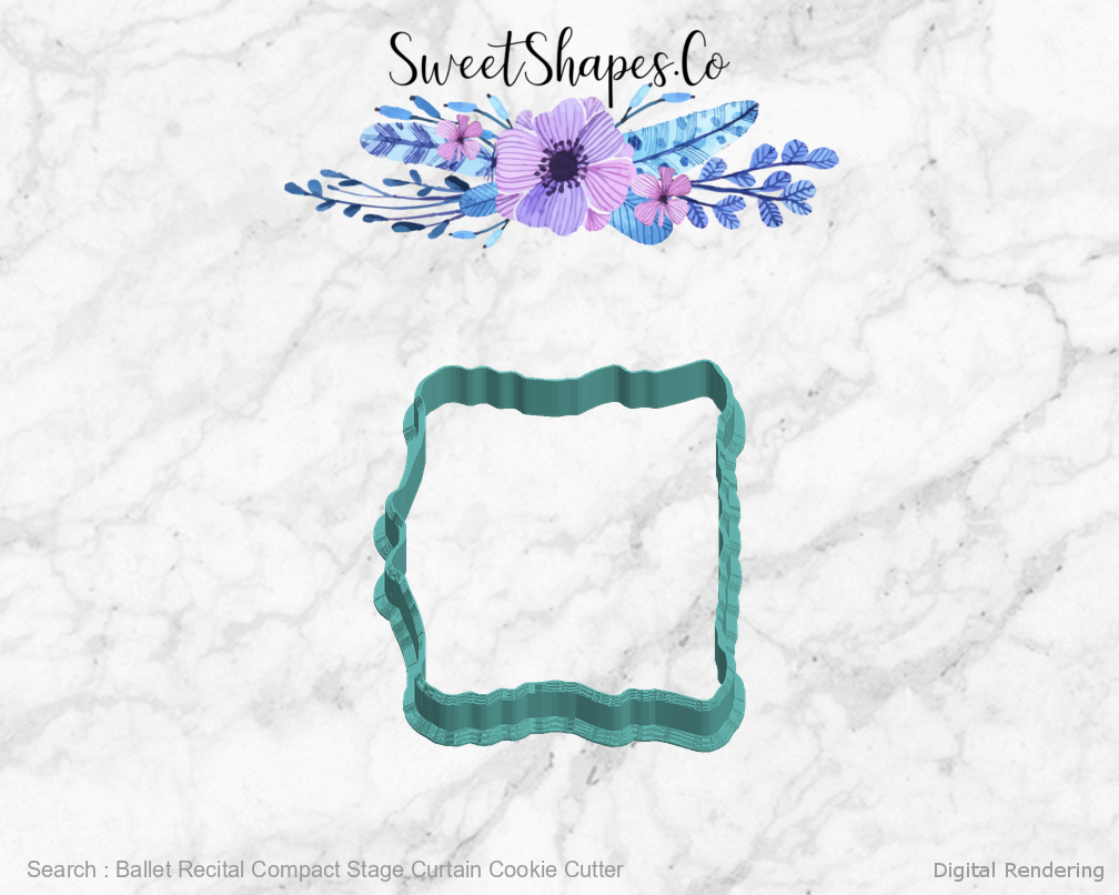 Ballet Recital Compact Stage Curtain Cookie Cutter — left view