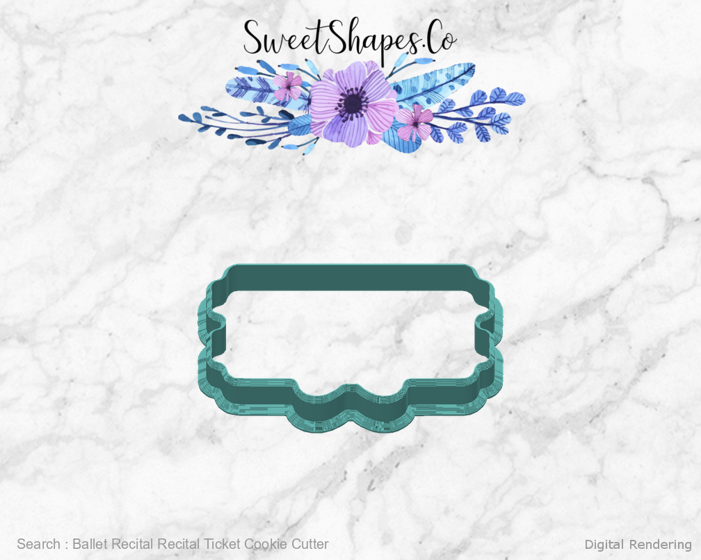 Ballet Recital Recital Ticket Cookie Cutter — back view