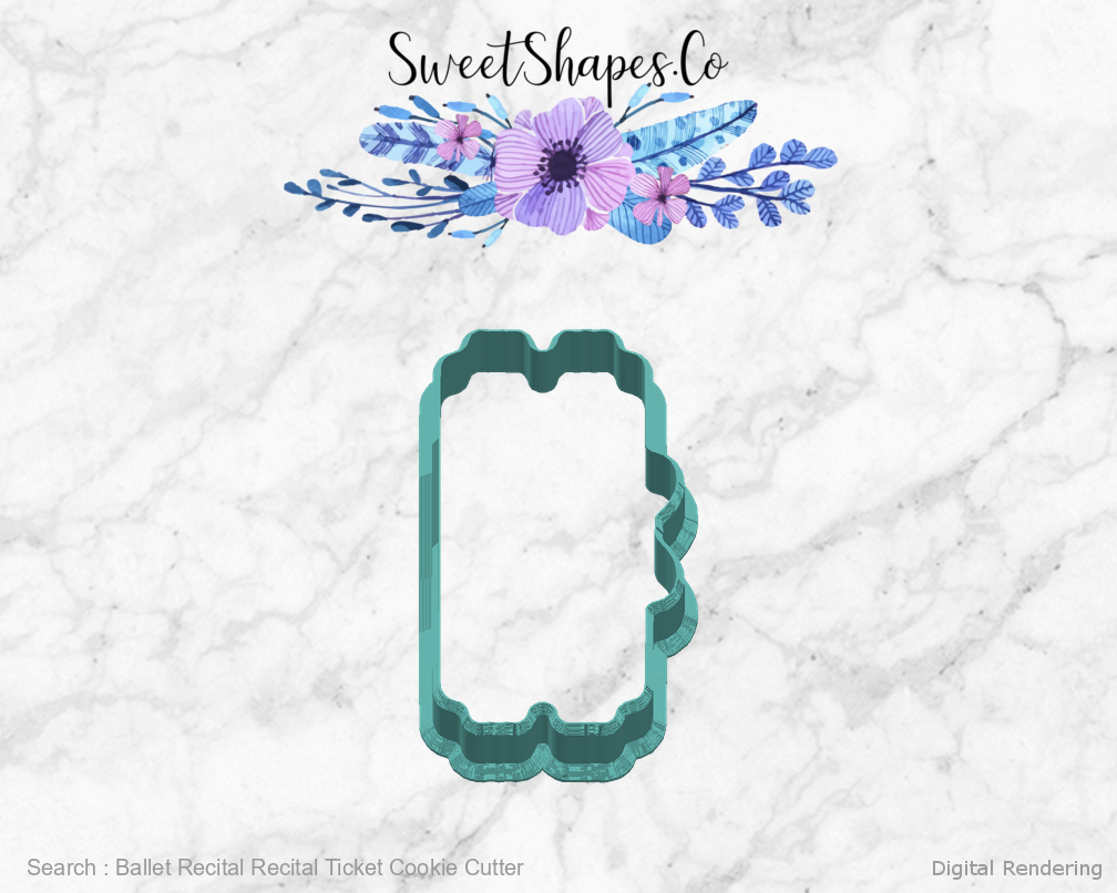 Ballet Recital Recital Ticket Cookie Cutter — right view
