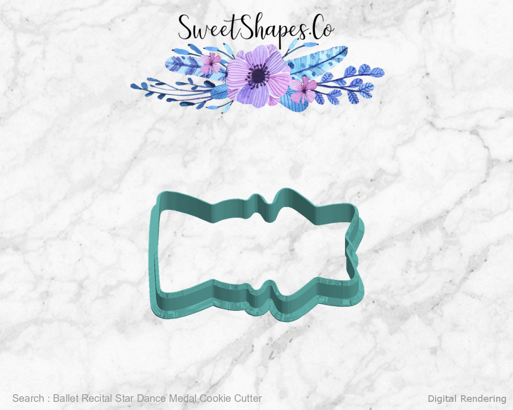 Ballet Recital Star Dance Medal Cookie Cutter — left view