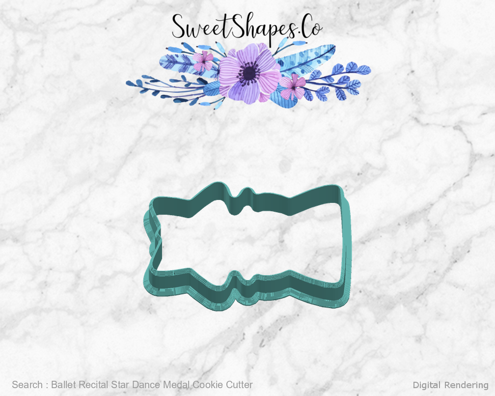 Ballet Recital Star Dance Medal Cookie Cutter — right view
