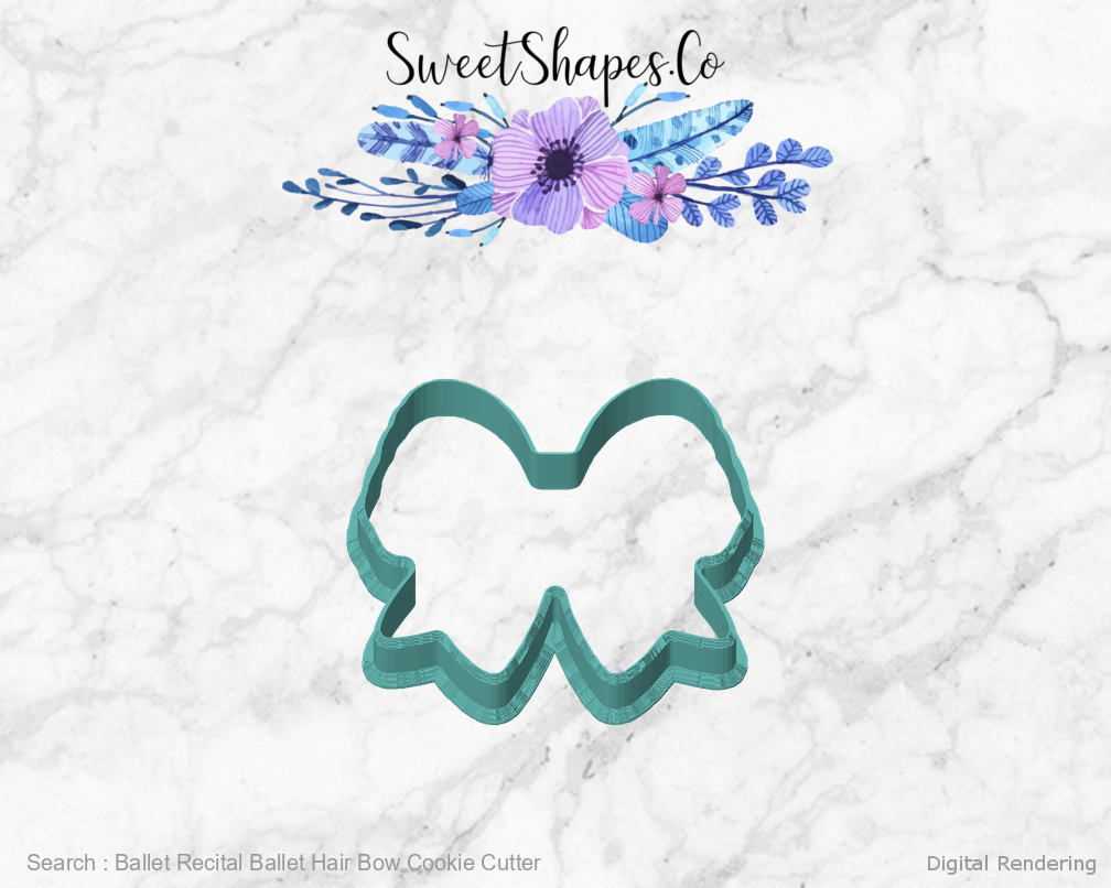 Ballet Recital Ballet Hair Bow Cookie Cutter — front view