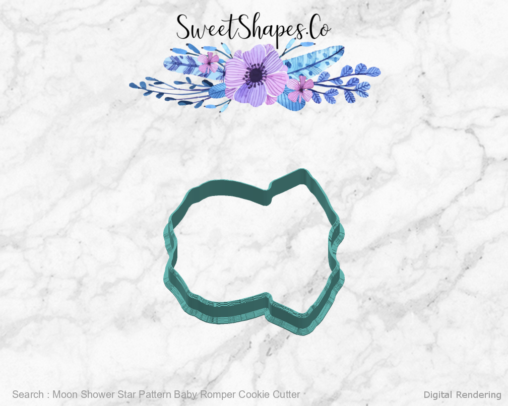 Moon Shower Star Pattern Baby Romper Cookie Cutter — right view