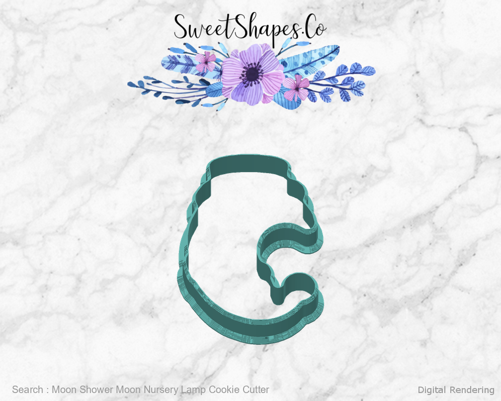 Moon Shower Moon Nursery Lamp Cookie Cutter — back view