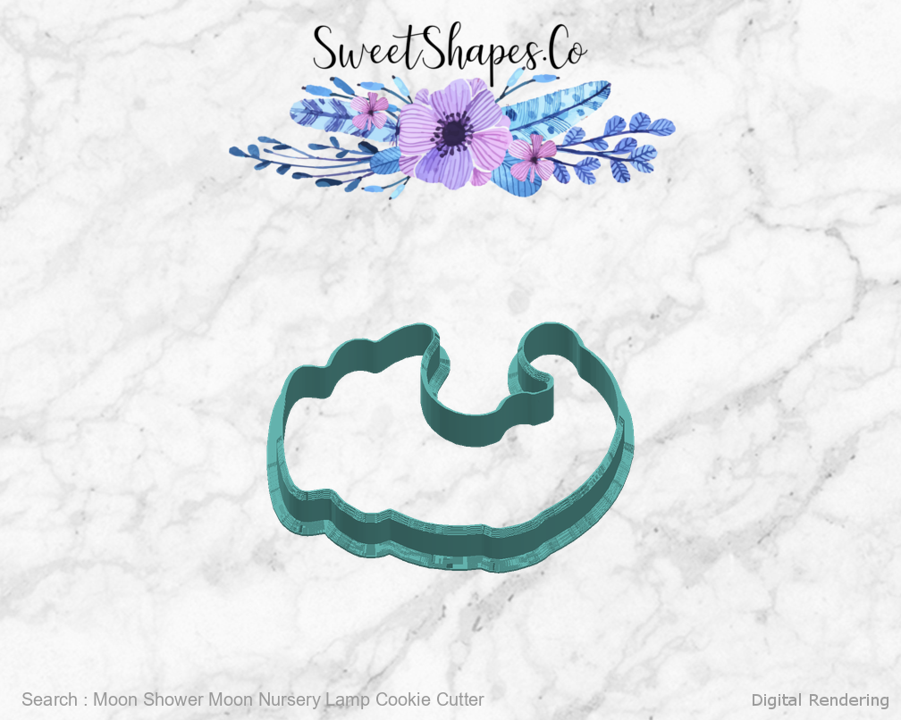 Moon Shower Moon Nursery Lamp Cookie Cutter — right view