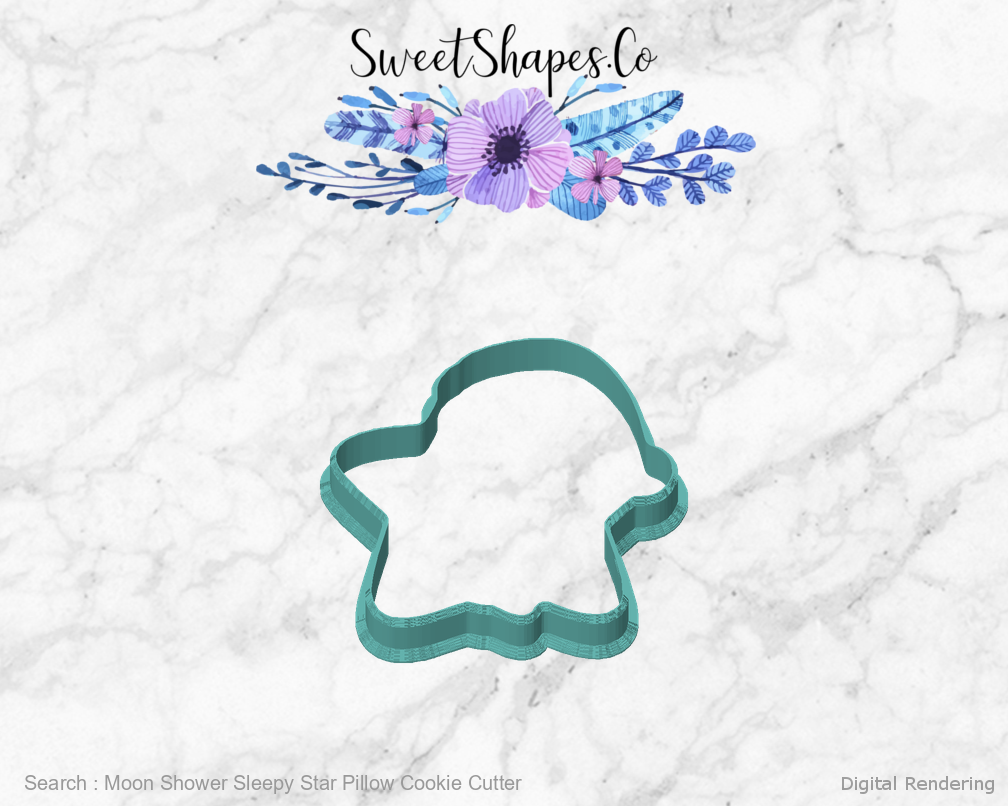 Moon Shower Sleepy Star Pillow Cookie Cutter — front view