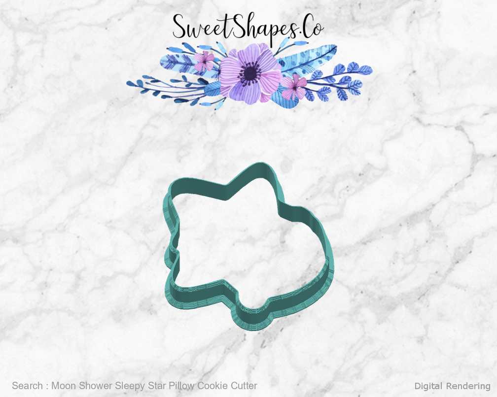 Moon Shower Sleepy Star Pillow Cookie Cutter — right view