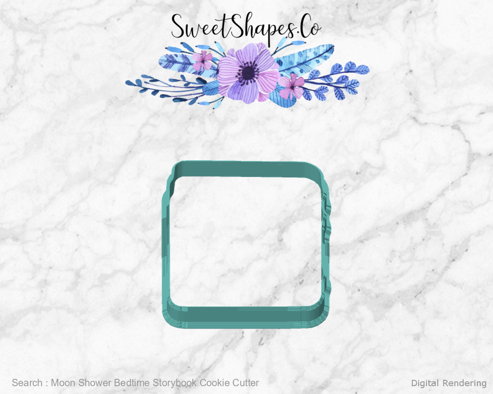 Moon Shower Bedtime Storybook Cookie Cutter — front view