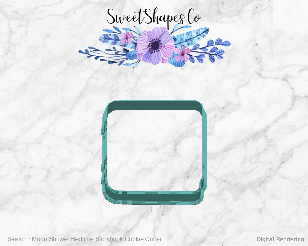 Moon Shower Bedtime Storybook Cookie Cutter — back view