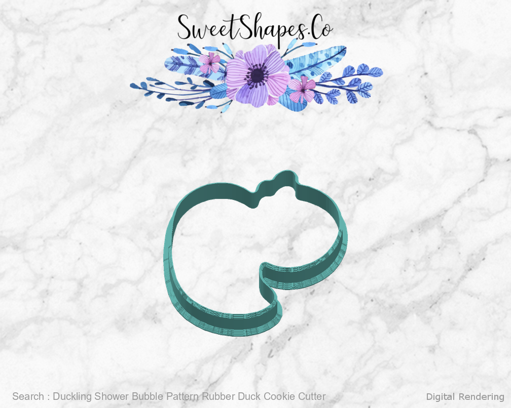 Duckling Shower Bubble Pattern Rubber Duck Cookie Cutter — right view