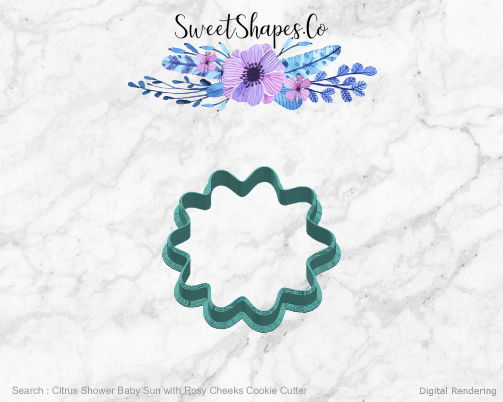 Citrus Shower Baby Sun with Rosy Cheeks Cookie Cutter — right view