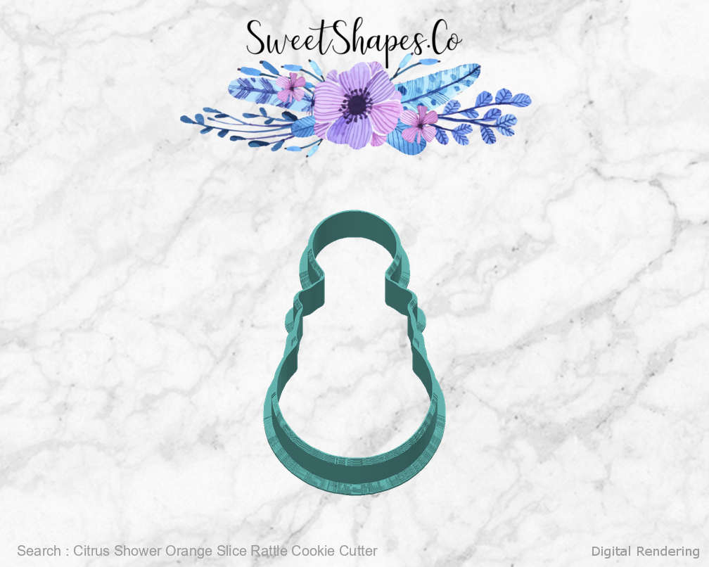 Citrus Shower Orange Slice Rattle Cookie Cutter — back view