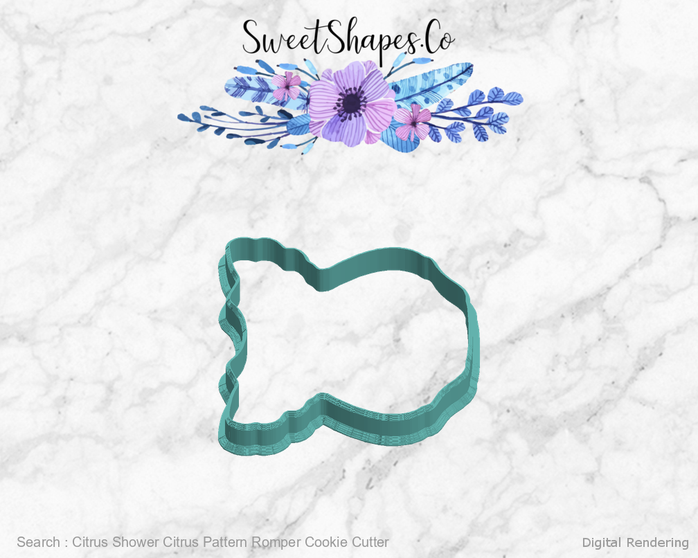 Citrus Shower Citrus Pattern Romper Cookie Cutter — left view