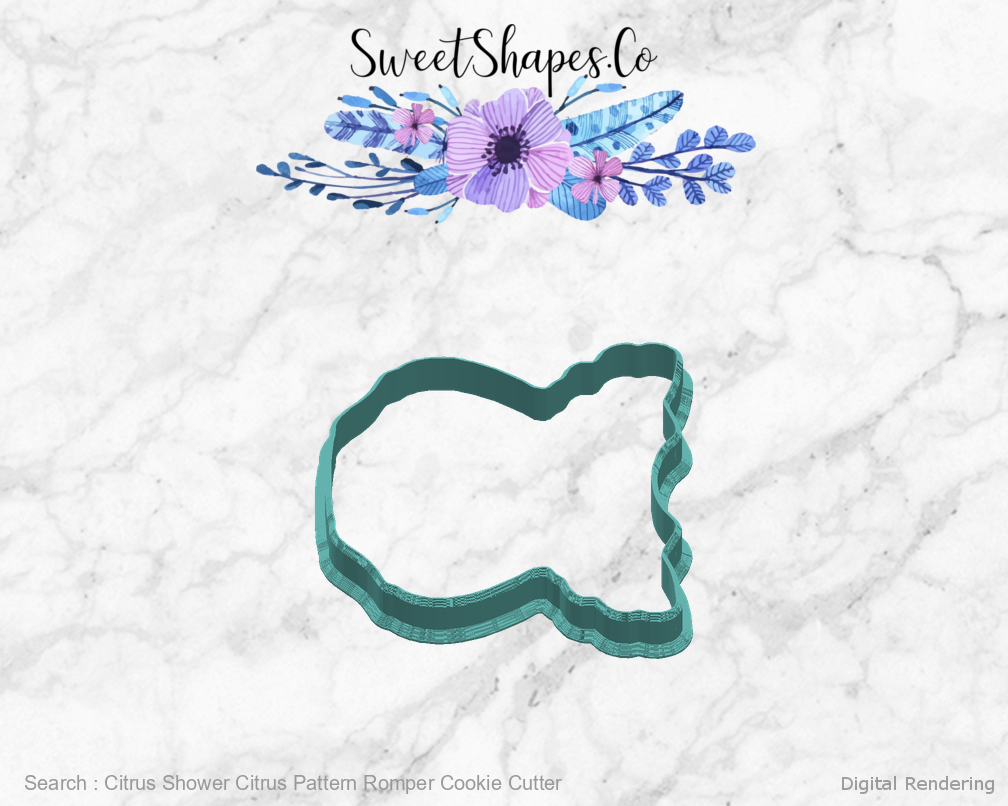 Citrus Shower Citrus Pattern Romper Cookie Cutter — right view