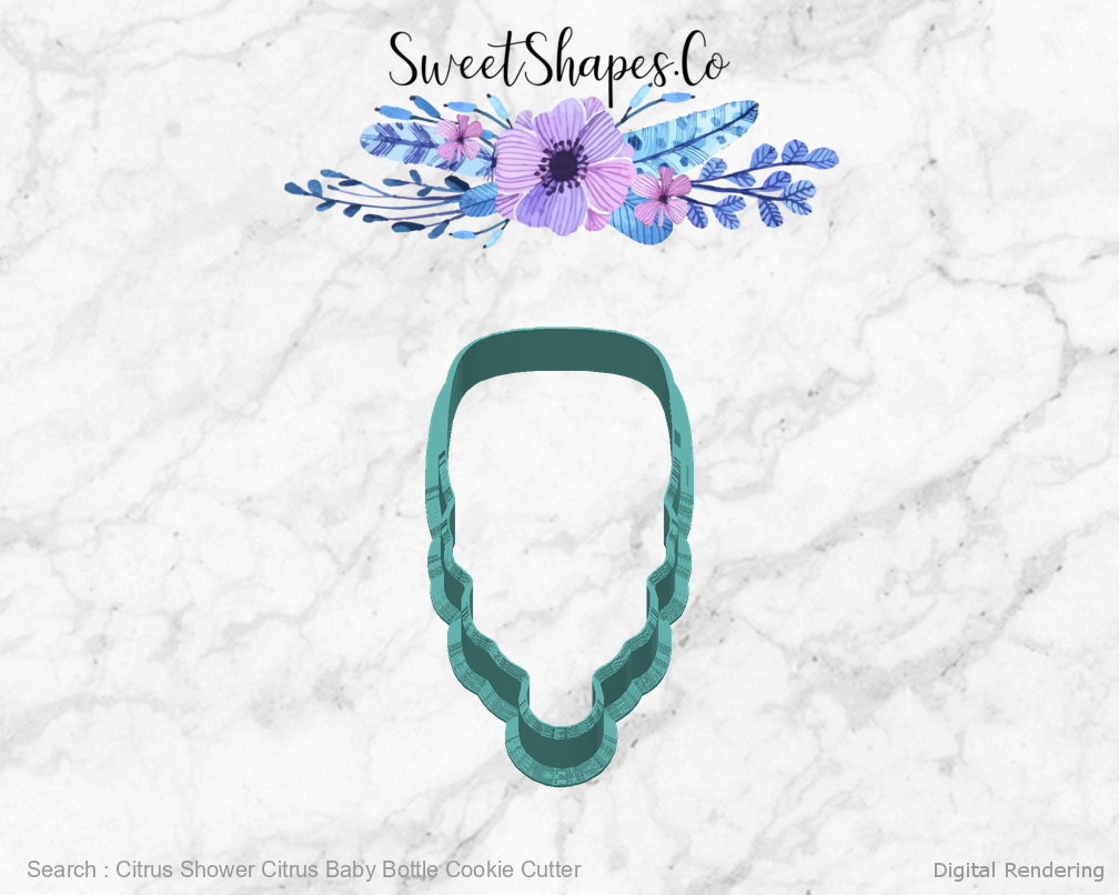 Citrus Shower Citrus Baby Bottle Cookie Cutter — back view