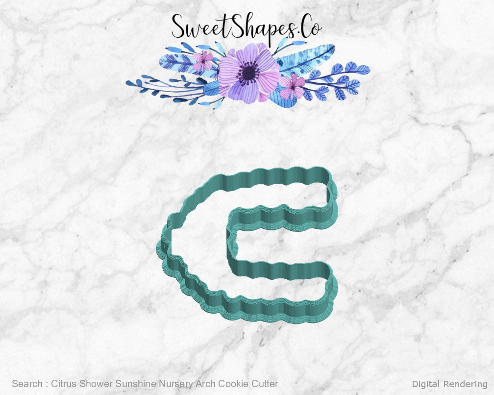 Citrus Shower Sunshine Nursery Arch Cookie Cutter — left view