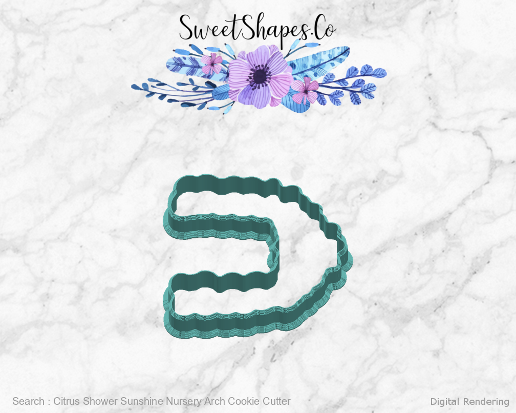 Citrus Shower Sunshine Nursery Arch Cookie Cutter — right view