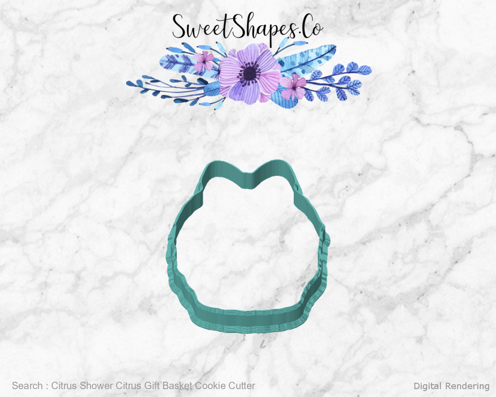 Citrus Shower Citrus Gift Basket Cookie Cutter — front view