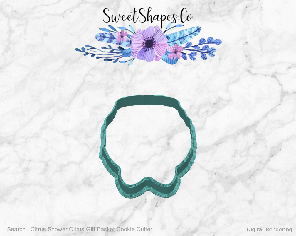 Citrus Shower Citrus Gift Basket Cookie Cutter — back view