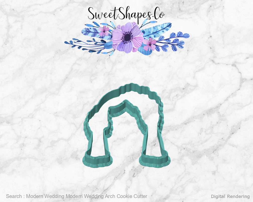 Modern Wedding Modern Wedding Arch Cookie Cutter — front view