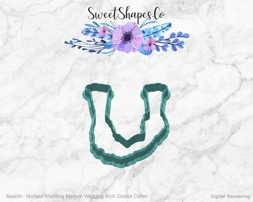Modern Wedding Modern Wedding Arch Cookie Cutter — back view