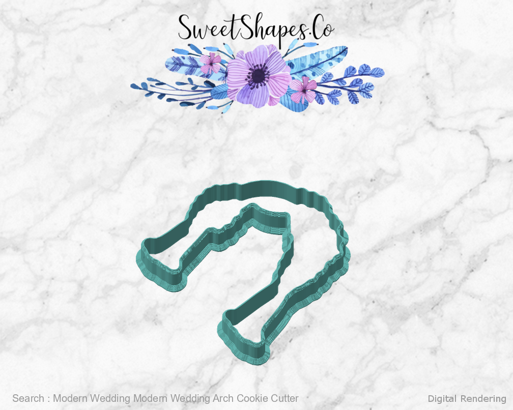 Modern Wedding Modern Wedding Arch Cookie Cutter — angled front view