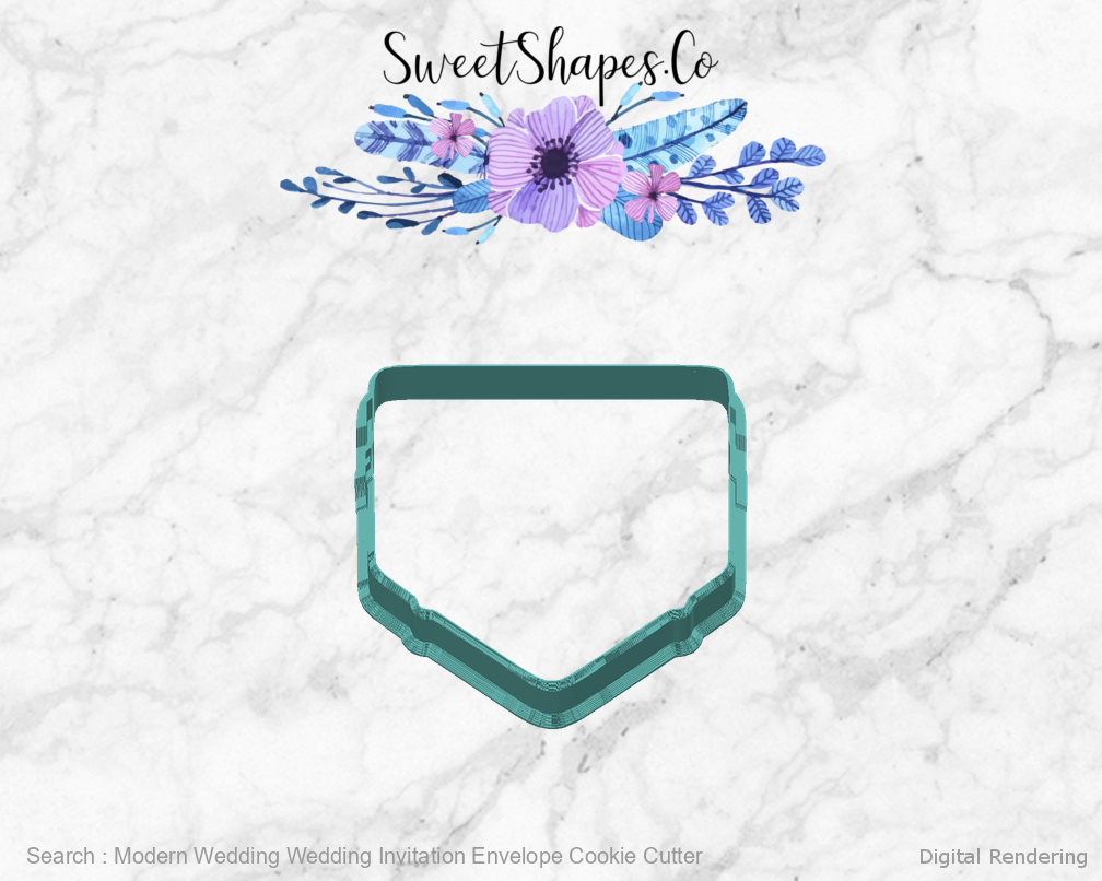 Modern Wedding Wedding Invitation Envelope Cookie Cutter — back view