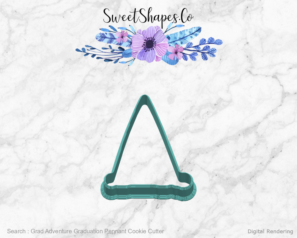 Grad Adventure Graduation Pennant Cookie Cutter — right view