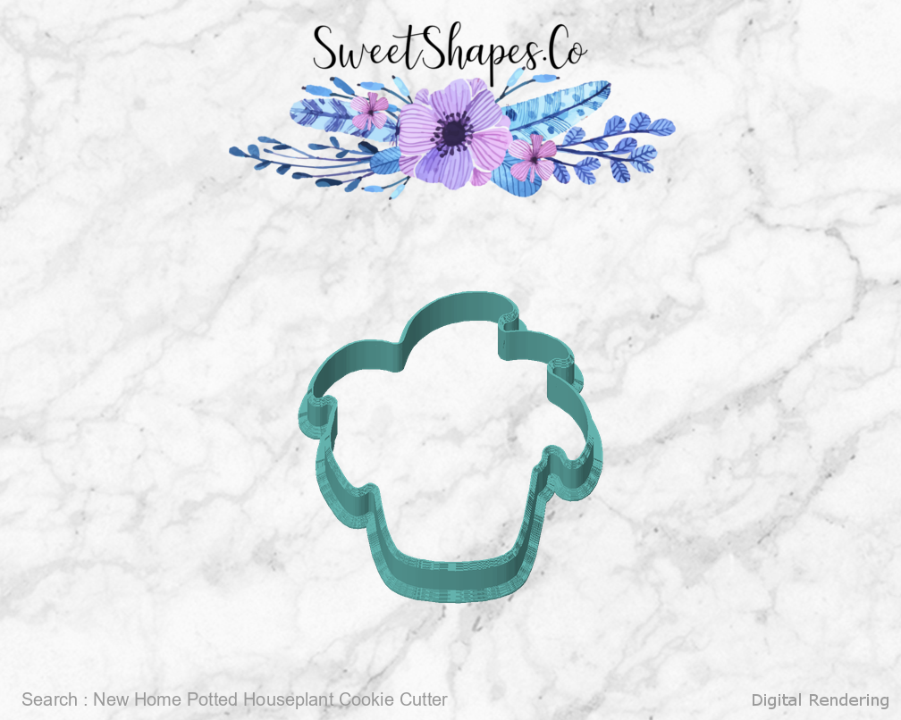 New Home Potted Houseplant Cookie Cutter — front view
