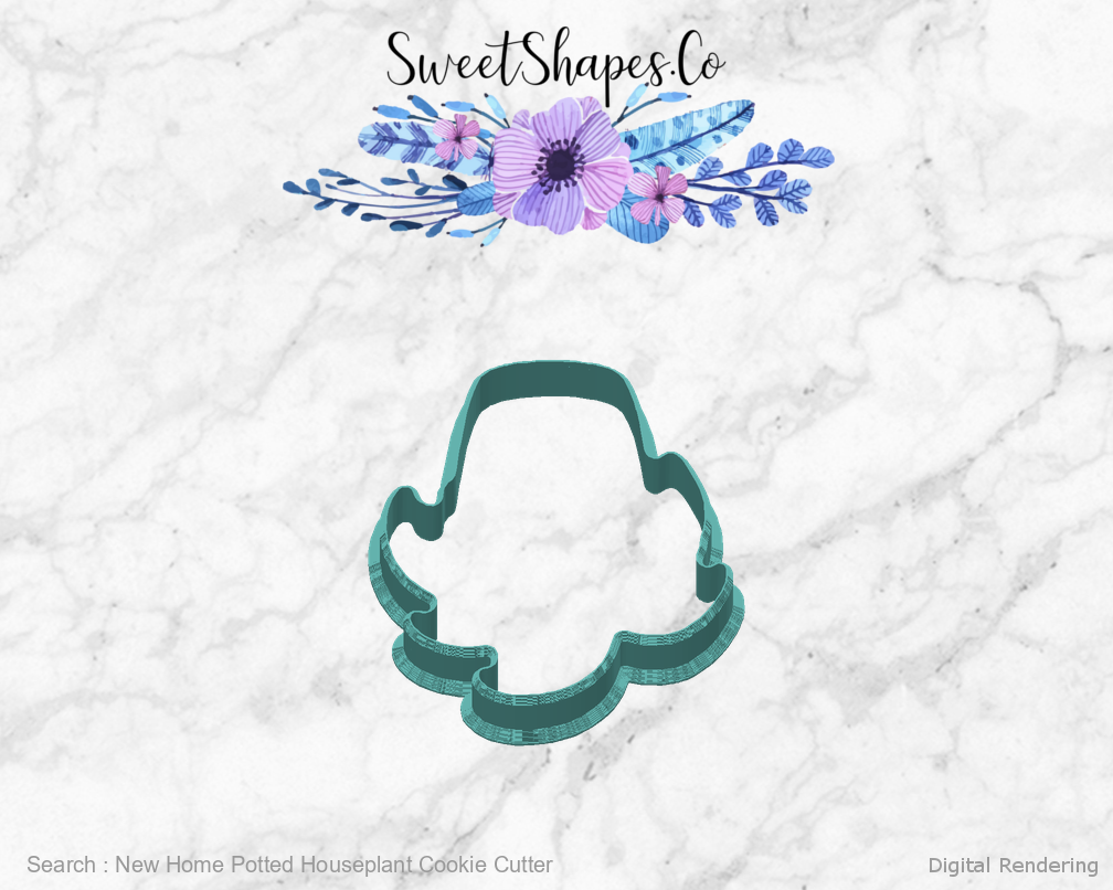 New Home Potted Houseplant Cookie Cutter — back view