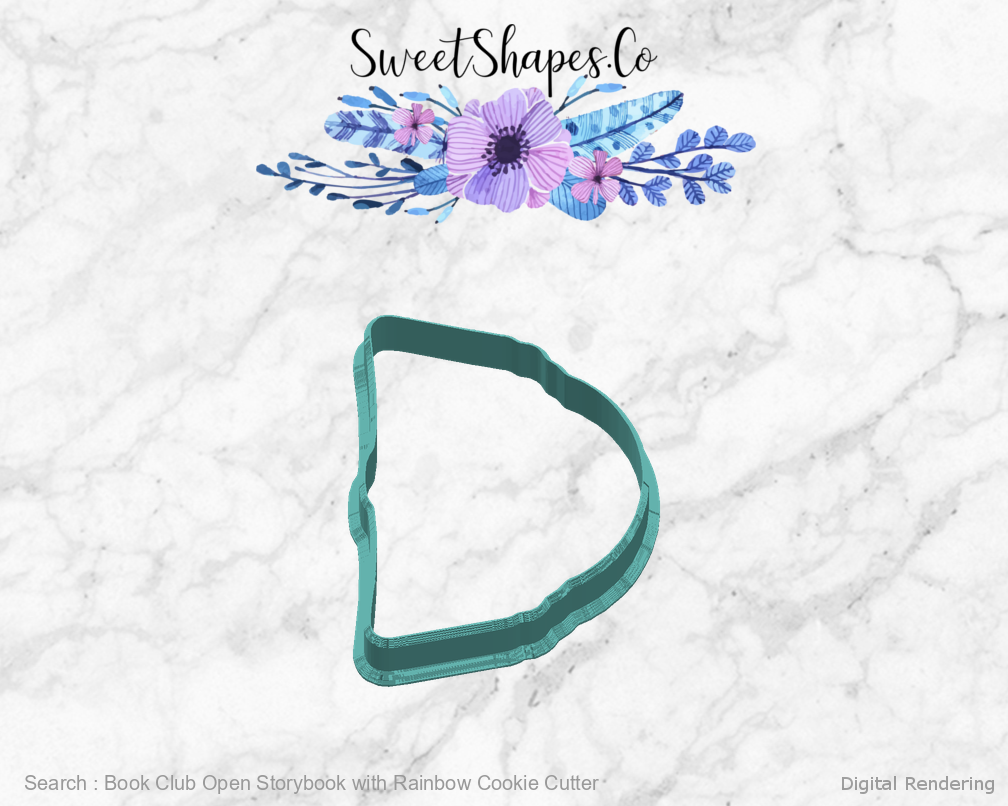Book Club Open Storybook with Rainbow Cookie Cutter — right view