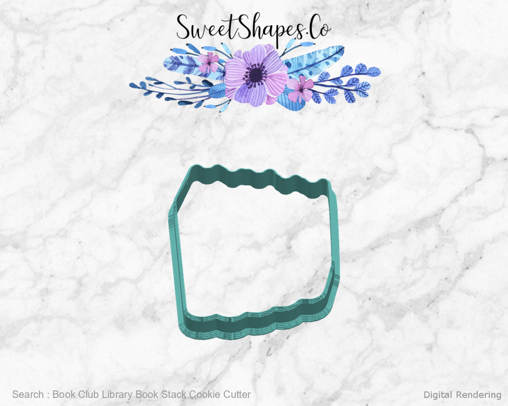 Book Club Library Book Stack Cookie Cutter — right view