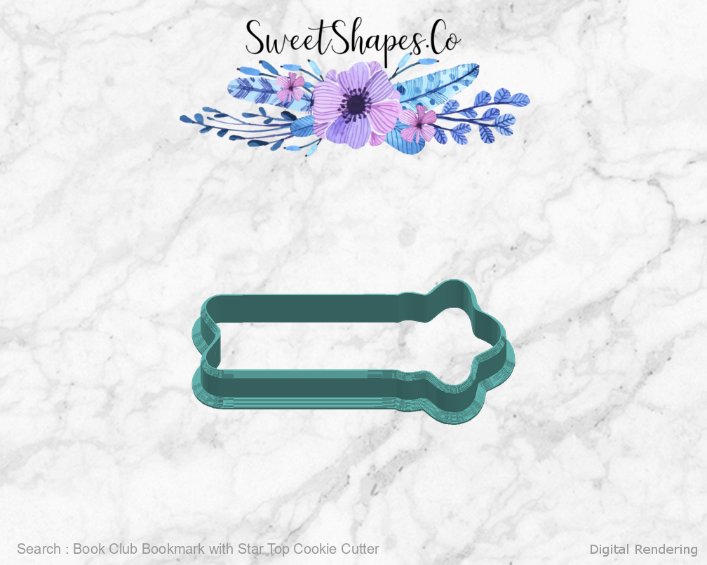 Book Club Bookmark with Star Top Cookie Cutter — right view