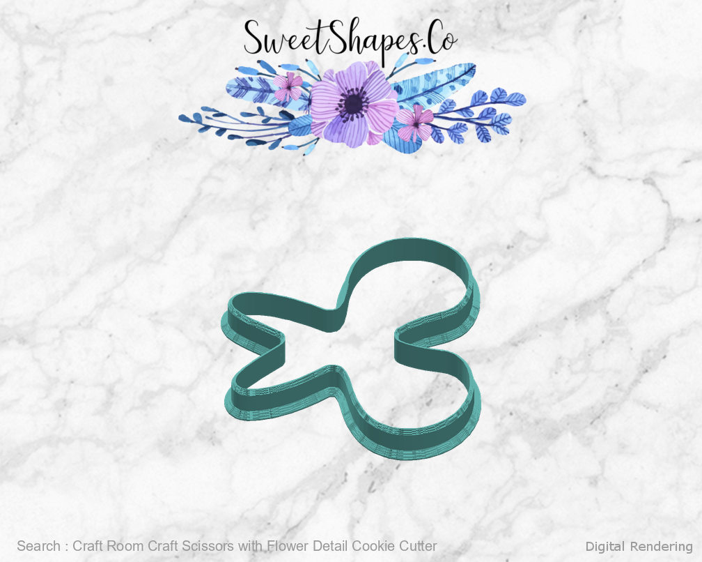 Craft Room Craft Scissors with Flower Detail Cookie Cutter — right view