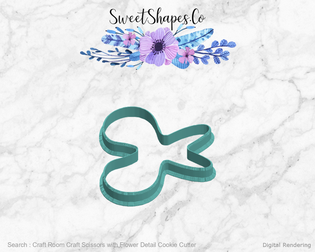 Craft Room Craft Scissors with Flower Detail Cookie Cutter — left view
