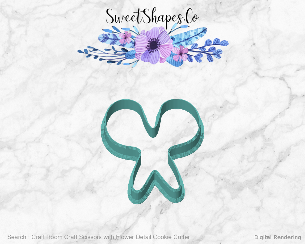 Craft Room Craft Scissors with Flower Detail Cookie Cutter — front view