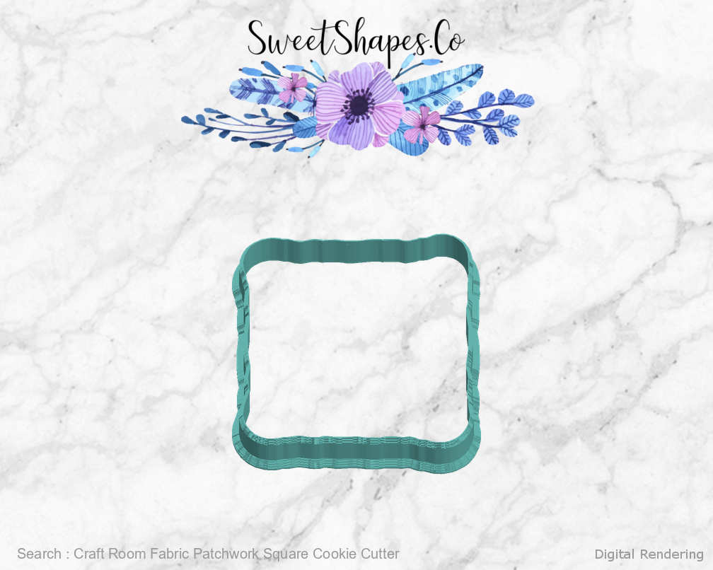 Craft Room Fabric Patchwork Square Cookie Cutter — left view