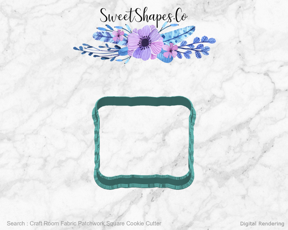 Craft Room Fabric Patchwork Square Cookie Cutter — back view