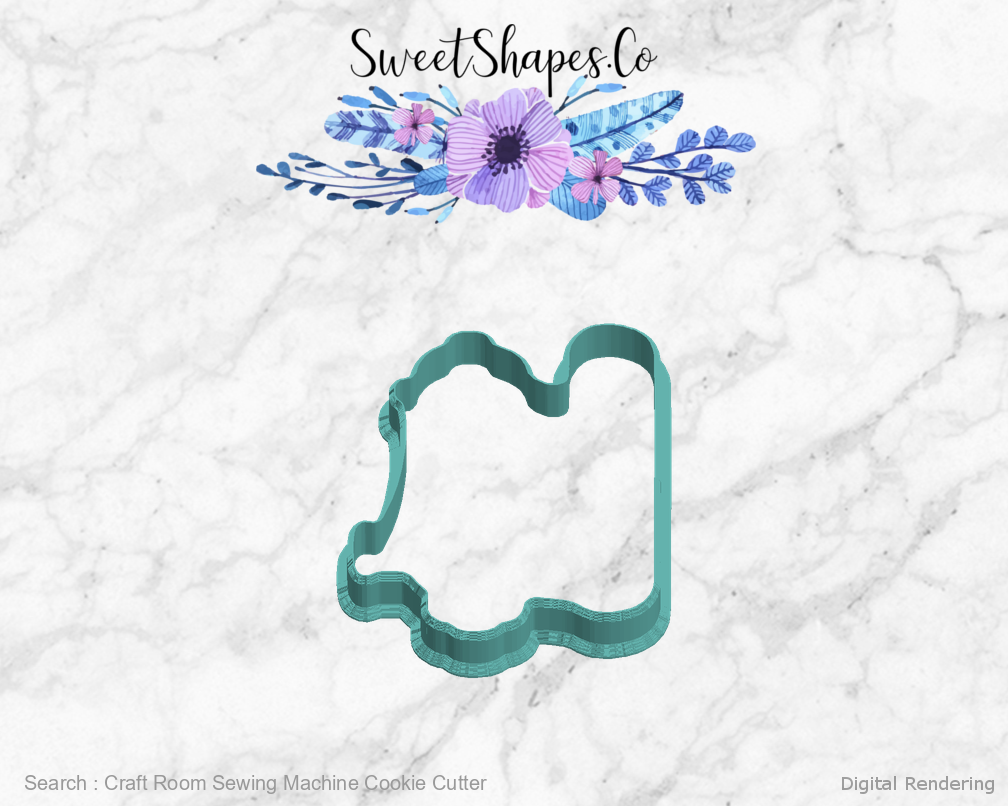 Craft Room Sewing Machine Cookie Cutter — left view