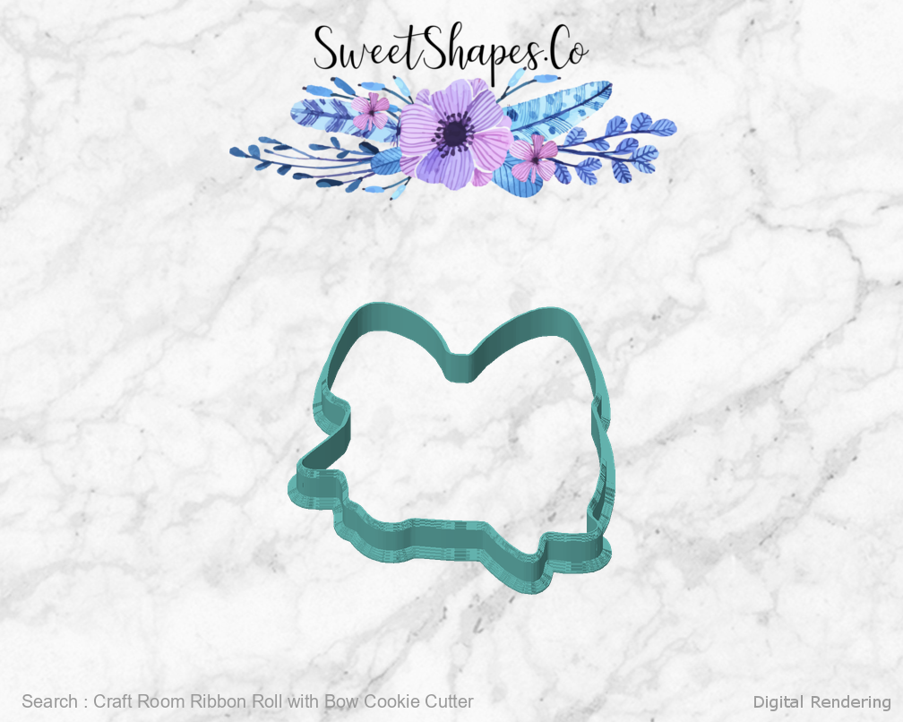 Craft Room Ribbon Roll with Bow Cookie Cutter — front view