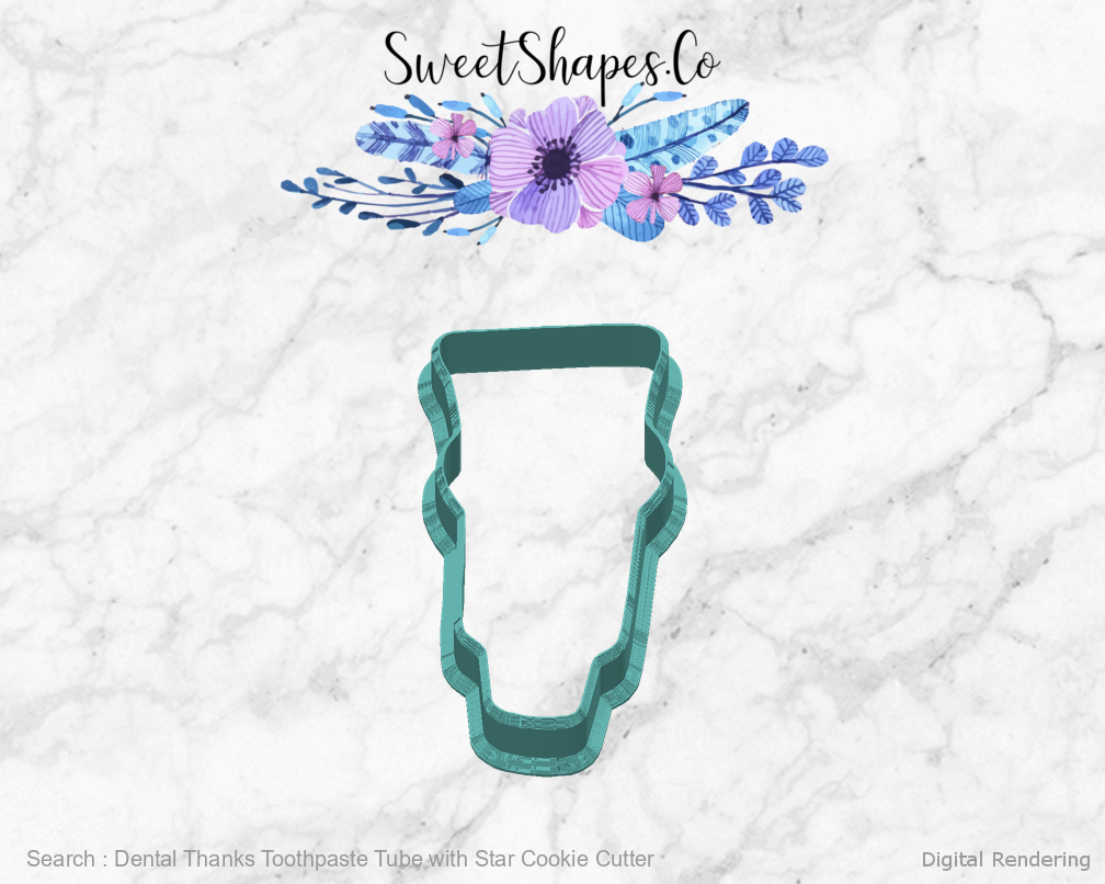 Dental Thanks Toothpaste Tube with Star Cookie Cutter — back view
