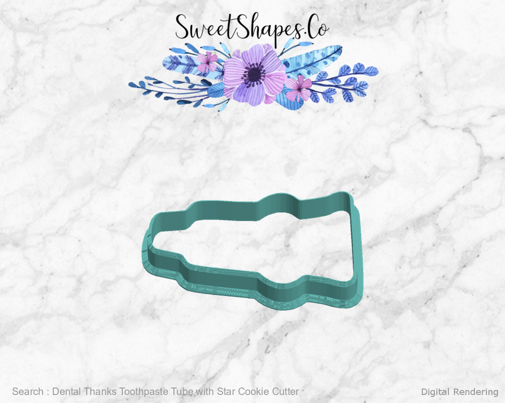 Dental Thanks Toothpaste Tube with Star Cookie Cutter — left view
