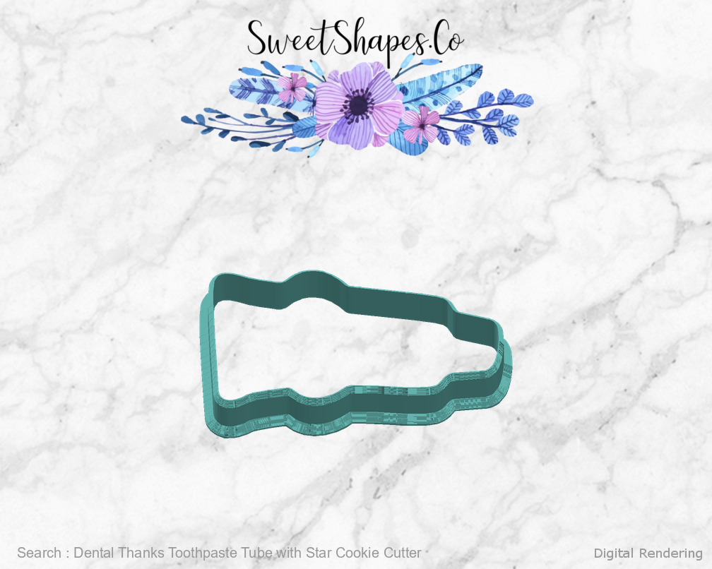 Dental Thanks Toothpaste Tube with Star Cookie Cutter — right view