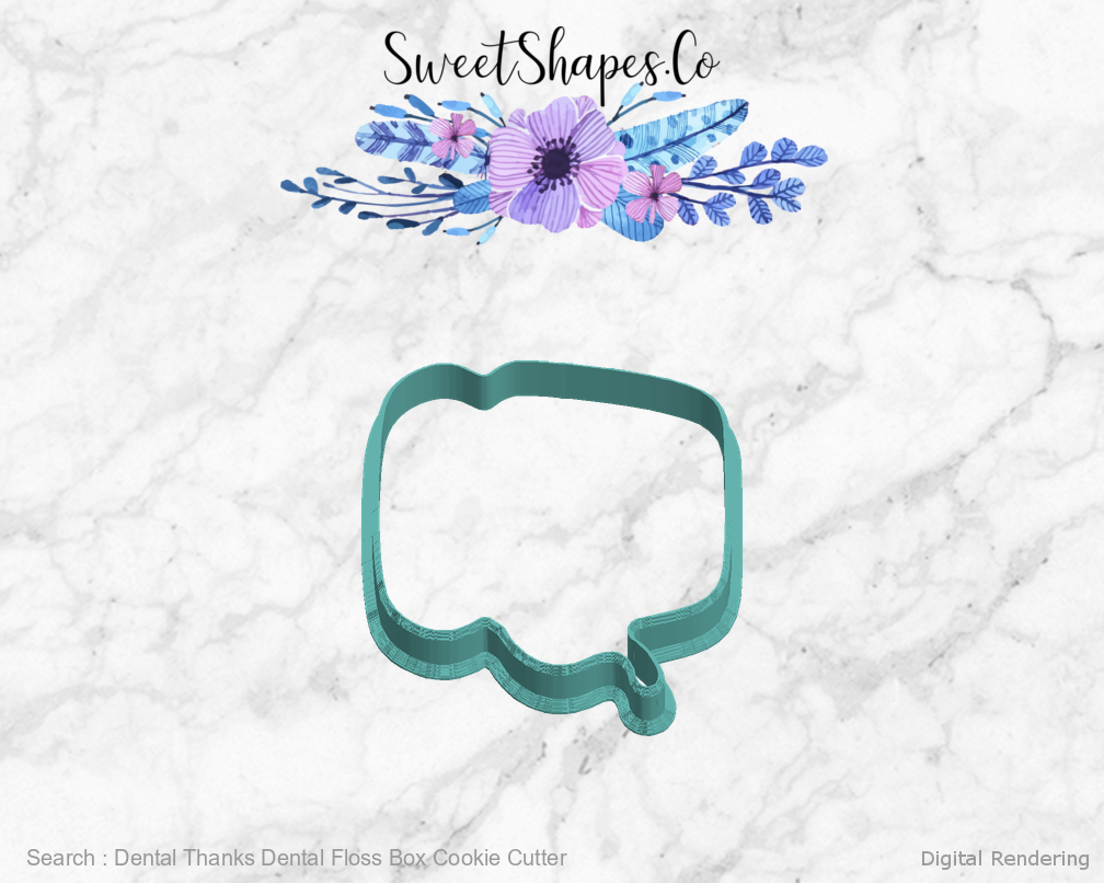 Dental Thanks Dental Floss Box Cookie Cutter — left view