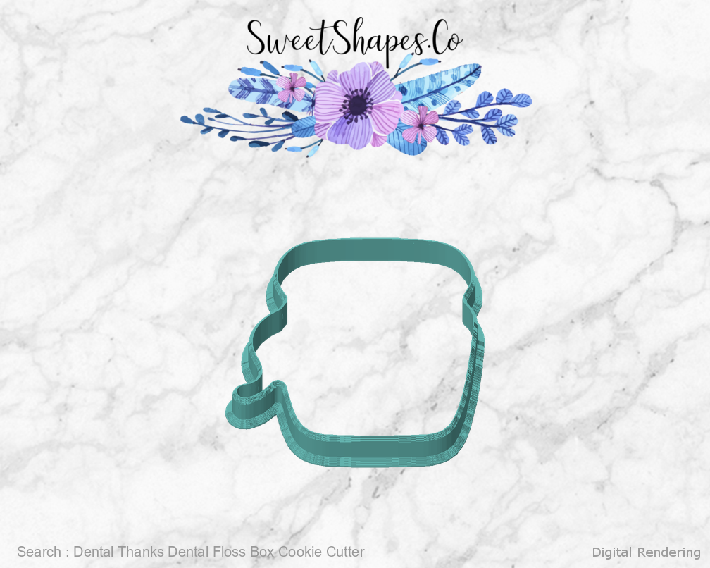 Dental Thanks Dental Floss Box Cookie Cutter — front view