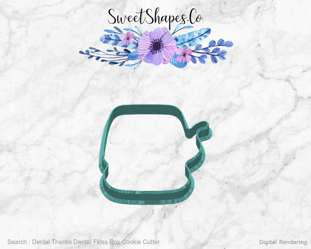 Dental Thanks Dental Floss Box Cookie Cutter — back view